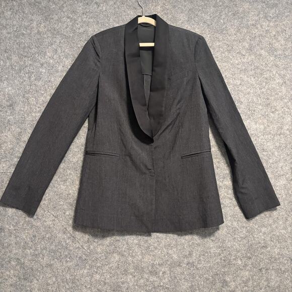 Brunello Cucinelli Blazer Womens 38 US 2 Black Gray Evening Tuxedo Wool Silk - Picture 1 of 12